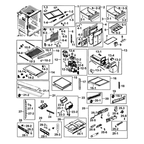 Refrigerator Diagram and Parts List for RF23HCEDBBC AA-0001 Samsung Refrigerator