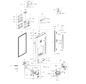 Frdige Door L Diagram and Parts List for RF34H9950S4 AA-0001 Samsung Refrigerator