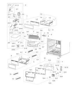Freezer Diagram and Parts List for RB215ABPN XAA-00 Samsung Refrigerator
