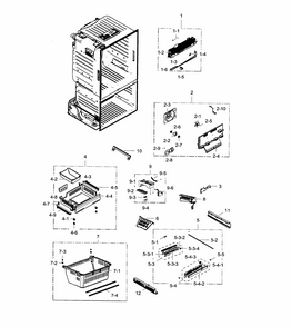 Freezer Diagram and Parts List for RF28HDEDTSR AA-0001 Samsung Refrigerator