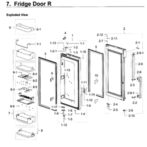 Fridge Door R Diagram and Parts List for RF22K9381SG AA-02 Samsung Refrigerator