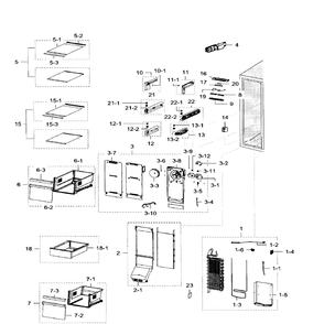 Freezer Diagram and Parts List for RH29H9000SR AA-04 Samsung Refrigerator