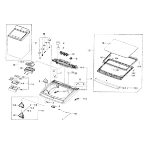 Cover Top Diagram and Parts List for WA56H9000AP A2-0000 Samsung Washer