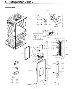 Part Location Diagram of DA66-00629B Samsung Refrigerator roller