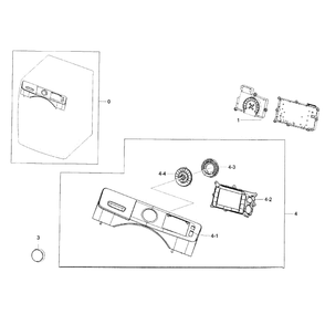 Control Panel Diagram and Parts List for WF42H5000AW A2-0001 Samsung Washer