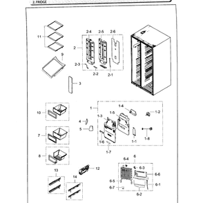 Fridge Diagram and Parts List for RH25H5611SR AA-02 Samsung Refrigerator