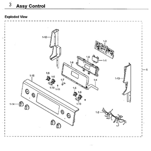 Part Location Diagram of DG34-00044A Samsung Touchpad Control Membrane
