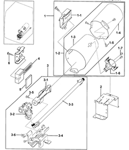 Burner Diagram and Parts List for DV219AGB XAA-0000 Samsung Dryer