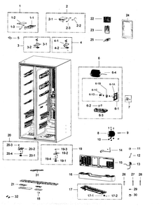 Cabinet Parts 2 Diagram and Parts List for RSG307AAWP XAA-0000 Samsung Refrigerator