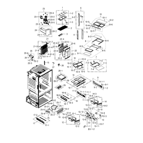 Fridge Diagram and Parts List for RF23HCEDTSR AA-0001 Samsung Refrigerator