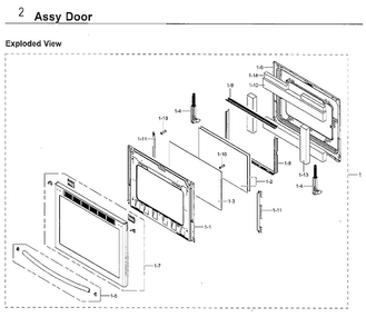Part Location Diagram of DG62-00046B Samsung Door baffle