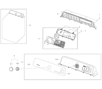 Control Panel Diagram and Parts List for DV45H7000EW A2-0002 Samsung Dryer