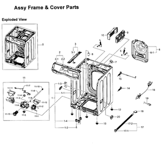 Frame Assy Diagram and Parts List for WF457ARGSGR AA-0001 Samsung Washer