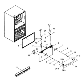 Freezer Door Diagram and Parts List for RF31FMEDBSR AA-01 Samsung Refrigerator