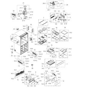 Fridge Diagram and Parts List for RF34H9950S4 AA-04 Samsung Refrigerator