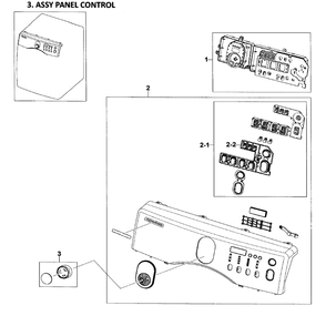 Control Panel Diagram and Parts List for DV209AEW XAA-01 Samsung Dryer
