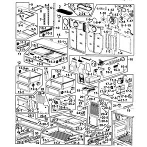 Refrigerator Diagram and Parts List for RF267AZRS XAA-0000 Samsung Refrigerator