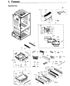 Freezer Diagram and Parts List for RF26J7500SR AA-0002 Samsung Refrigerator