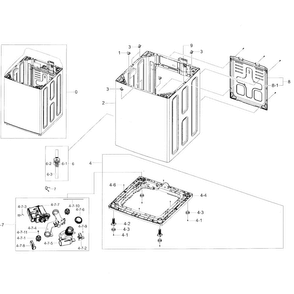 Frame Diagram and Parts List for WA45H7200AP A2-0001 Samsung Washer
