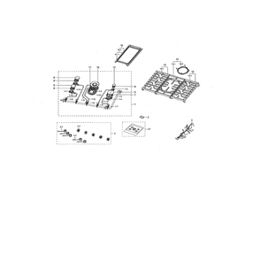 Cooktop Diagram and Parts List for NA36N7755TG AA-00 Samsung Cooktop