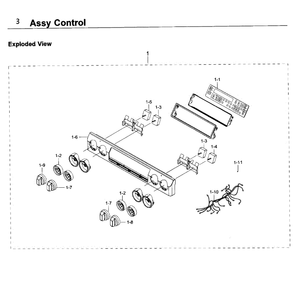 Control Diagram and Parts List for NE58K9850WS AA-0000 Samsung Range