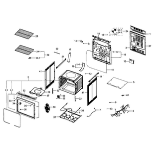 Main Section Diagram and Parts List for NE59J3420SB AA-0002 Samsung Range