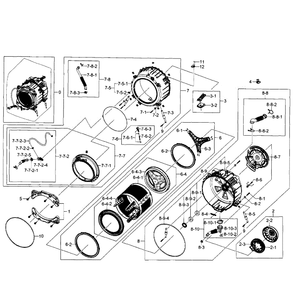 Tub-Drum Diagram and Parts List for WF520ABW XAA-01 Samsung Washer