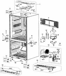 Cabinet Diagram and Parts List for RF197ABBP XAA-0000 Samsung Refrigerator