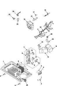 Internal Control/latch Assy/base Diagram and Parts List for MS1470WA XAA Samsung Microwave