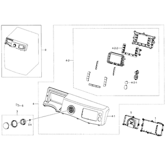 Control Panel Diagram and Parts List for WF520ABP XAA-0003 Samsung Washer