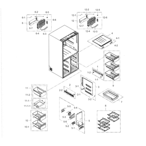 Freezer Diagram and Parts List for RF34H9950S4 AA-01 Samsung Refrigerator