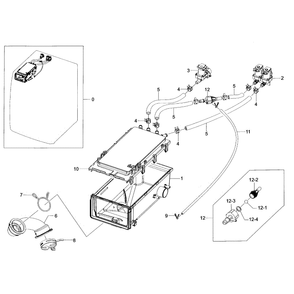 Housing-Drawer Diagram and Parts List for WF36J4000AW A2-0000 Samsung Washer