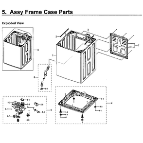 Cabinet Diagram and Parts List for WA54M8750AW A4-0000 Samsung Washer