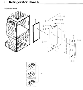 Fridge Door R Diagram and Parts List for RF4267HARS XAA-0004 Samsung Refrigerator