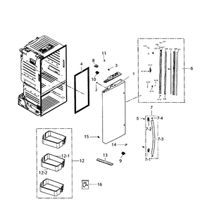 Left Door Diagram and Parts List for RF221NCTASR AA-01 Samsung Refrigerator