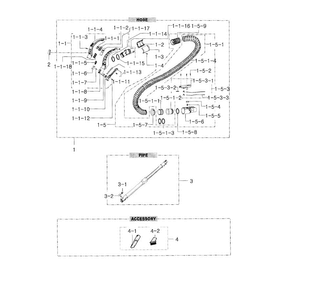 Hose Assy Diagram and Parts List for VC12F70PRJF AA Samsung Canister Vacuum