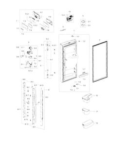 Refrigerator Door L Diagram and Parts List for RFG238AARS XAA-0002 Samsung Refrigerator
