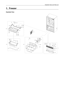 Freezer Parts Diagram and Parts List for RF23R6201SR AA-51 Samsung Refrigerator