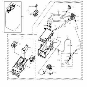 Assembly Drawer Parts Diagram and Parts List for WF45K6500AV (A2)(0051) Samsung Washer