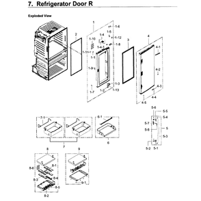 Fridge Door R Diagram and Parts List for RF28JBEDBSR AA-0003 Samsung Refrigerator