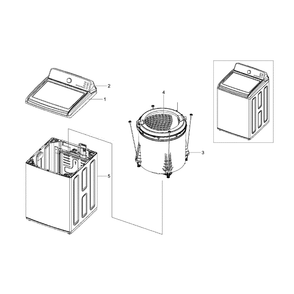Main Assembly Diagram and Parts List for WA456DRHDWR AA-02 Samsung Washer