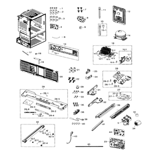 Cabinet Diagram and Parts List for RF26HFENDSR (AA)(0001) Samsung Refrigerator