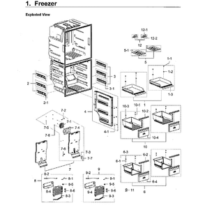 Freezer Diagram and Parts List for RF28K9580SG AA-01 Samsung Refrigerator