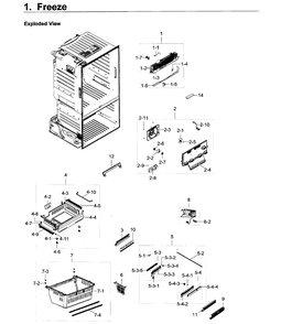 Freezer Diagram and Parts List for RF23HCEDBSR AA-0012 Samsung Refrigerator