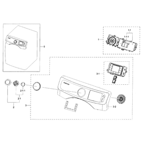 Control Panel Diagram and Parts List for DV42H5200EW A3-0000 Samsung Dryer