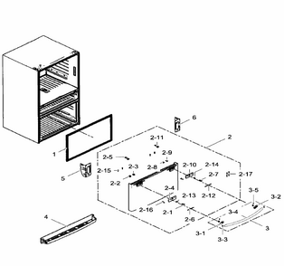 Freezer Door Diagram and Parts List for RF28HMEDBWW AA-0005 Samsung Refrigerator