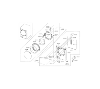 Frame Front And Door Diagram and Parts List for WF438AAR XAA Samsung Washer