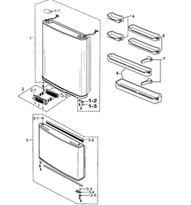 Doors Assy Diagram and Parts List for RB215ZABB XAA Samsung Refrigerator
