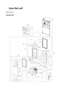 Left Refrigerator Door Parts Diagram and Parts List for RF23A9771SG AA-00 Samsung Refrigerator
