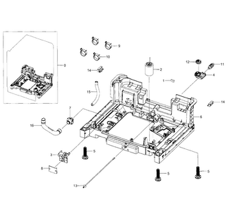 Base Section Diagram and Parts List for DW80H9940US AA-0001 Samsung Dishwasher